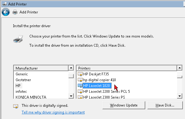 перенаправление принтера
