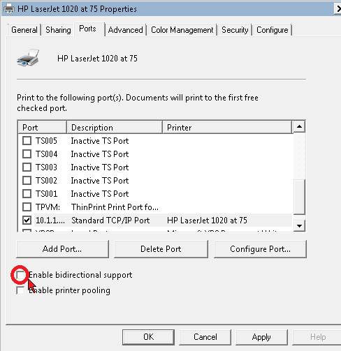 перенаправление принтера